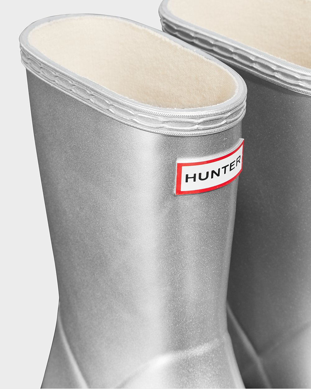 Botas de Lluvia Hunter Niños - Original First Classic Metallic - Plateados - EFTDAVN-81